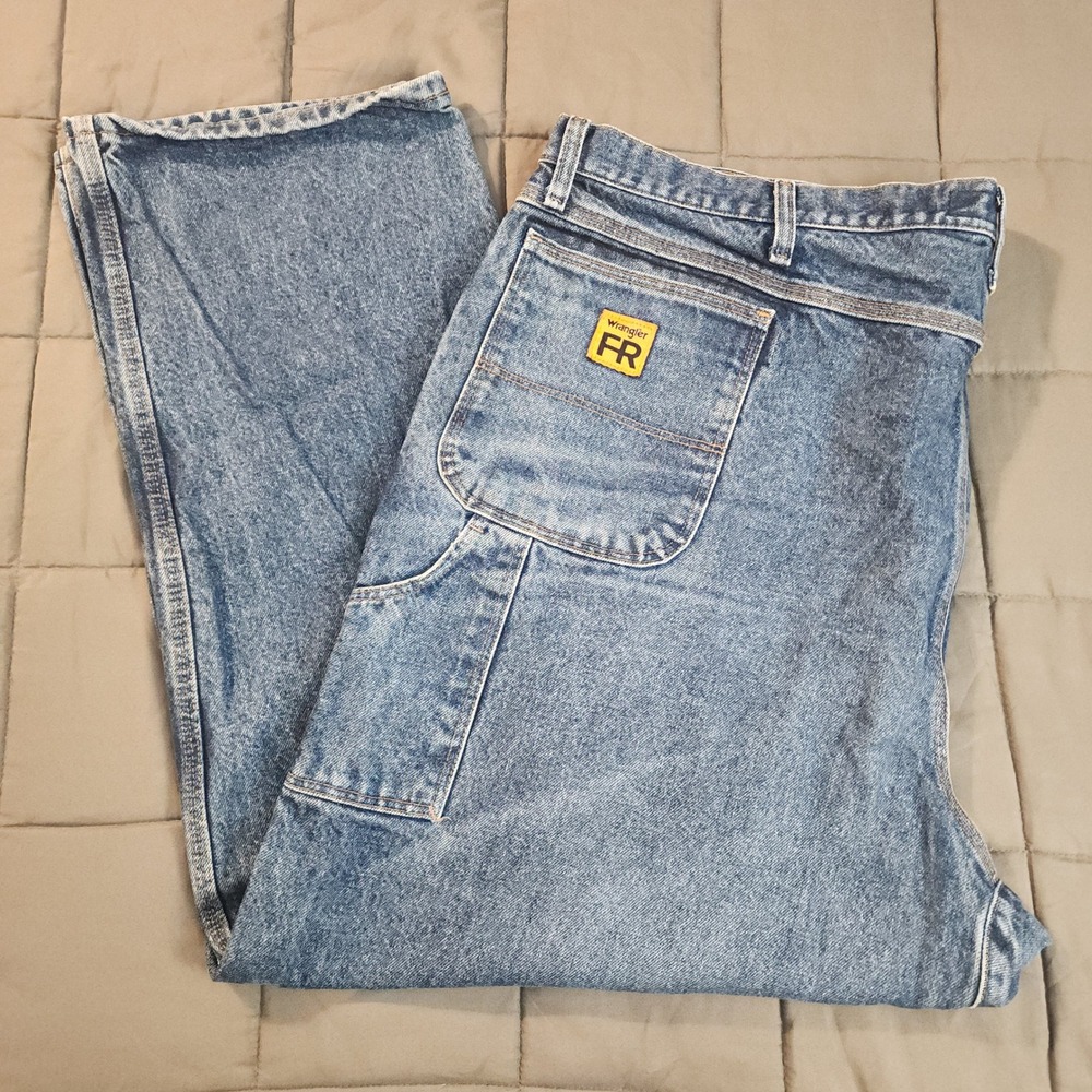 E39 Wrangler Riggs‎ FR Workwear Jeans Blue Denim 50x30 FR3W020 HRC2